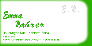 emma mahrer business card